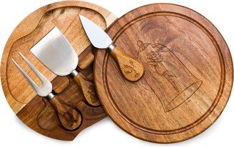 Disney's Beauty The Beast Acacia Brie Cheese Cutting Board Tools Set