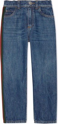 Web detail slim fit jeans
