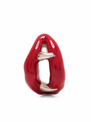 Enamelled-Lips Earrings