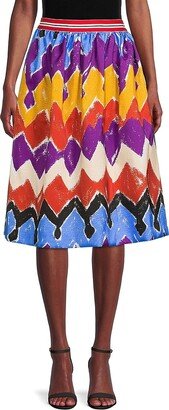 Chevron Midi Skirt