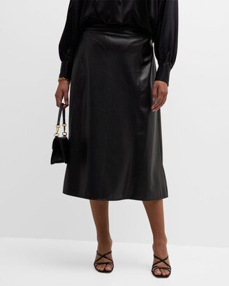 Gabriella Rossetti Eva A-Line Vegan Leather Midi Skirt