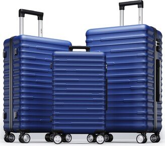 GREATPLANINC Luggage Expandable 3 Piece Sets ABS Spinner Suitcase Built-In TSA lock 20 inch 24 inch 28 inch-AD