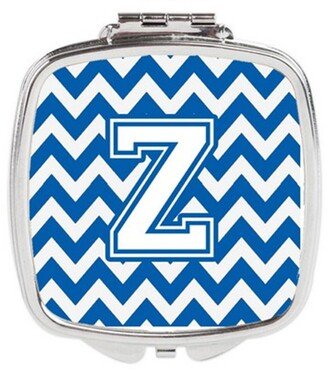 CJ1045-ZSCM Letter Z Chevron Blue & White Compact Mirror, 3 x 0.3 x 2.75 in.