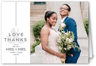 Wedding Thank You Cards: Clean Numbers Wedding Thank You Card, White, 3X5, Matte, Folded Smooth Cardstock