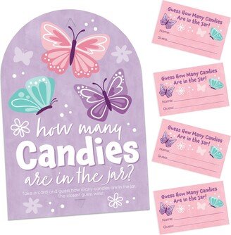 Big Dot Of Happiness Beautiful Butterfly Baby or Birthday 1 Stand & 40 Cards Candy Guessing Game