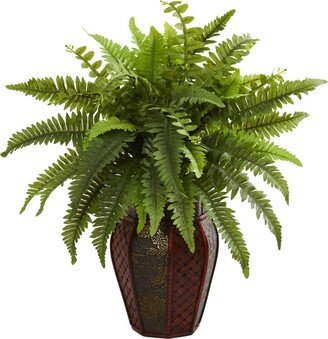 Boston Fern Artificial Plant in Decorative Planter