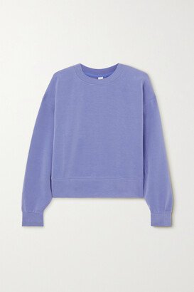 Perfectly Oversized Cropped Stretch Recycled-softstreme Sweatshirt - Blue