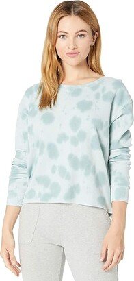 Cloud Tie-Dye Pullover Sweatshirt (Mint) Women's Clothing