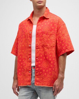 Men's Bandana-Print Cotton Shirt