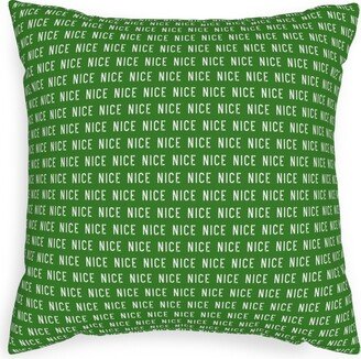 Pillows: Nice - Green Pillow, Woven, Beige, 20X20, Single Sided, Green