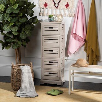 Sarina Grey Storage 5-Drawer Cabinet - 16.5 x 12.6 x 46.5