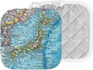 Japan Map Hot Pad - Pot Holder Kitchen Airbnb Gift Trip Oven Mitt Wedding