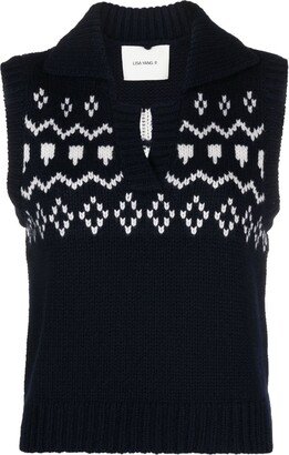 V-neck knitted gilet