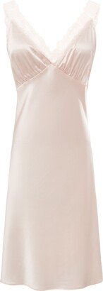 Not Just Pajama Poppy Flowers Lace Trimmed Dress - Rose Pink