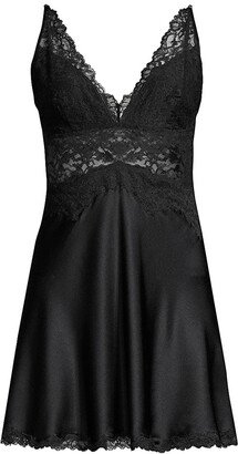 Sleek Lace Detail Silk Chemise