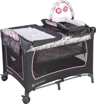 Lil Snooze Deluxe Nursery Center Playard Play Crib w/ Bassinet, Flora - 29