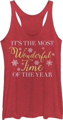 LOST GODS Women' Lot God It’ the Mot Wonderful Time of the Year Racerback Tank Top - Red Heather - X Large