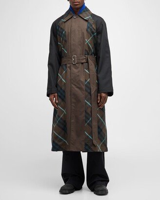 Men's Check Reversible Trench Coat