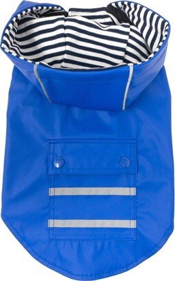 Doggie Design Slicker Raincoat with Striped Lining - Cobalt Blue(2X-Large)