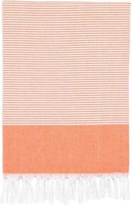 Elegant Thin Striped Pestemal Beach Towel Peach