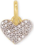 Ari 18k Gold Vermeil Pave Heart Charm in White Diamond