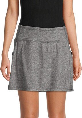 Max Studio Performance Renewal Solid-Hued Mesh-Pocket Skort