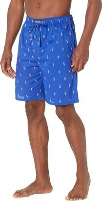 All Over Pony Print Sleep Shorts (Rugby Royal/Resort Pink AOPP) Men's Pajama