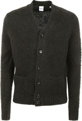 Rib Trim Slim Buttoned Knit Cardigan