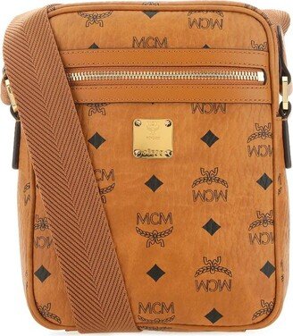 Logo Plaque Monogram Print Crossbody Bag