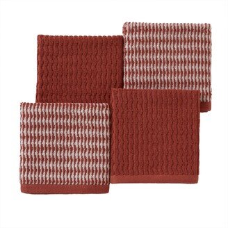 Long Borough Turkish Cotton 4 Piece Washcloth Set, 12