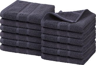 Oceane Navy 12-Piece Antibacterial Wash Towel Set