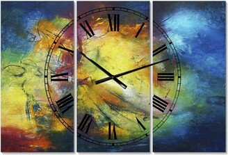 Designart Birth of a Star Large Modern 3 Panels Wall Clock - 23