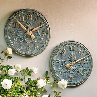 Classic Pineapple Clock and Thermometer