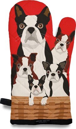 All Things Boston Terrier in The Basket Oven Mitt