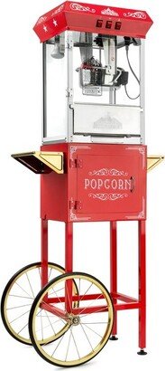 Olde Midway Vintage-Style Popcorn Machine Maker Popper with Cart and 10 Ounce Kettle, Red