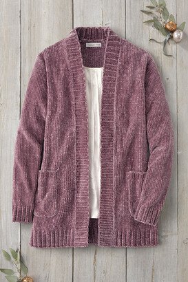 Women's Lustre Chenille Cardigan - Frosted Plum - PM - Petite Size