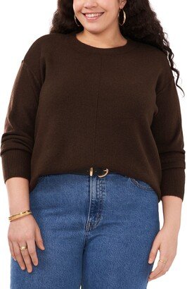 Plus Size Long Sleeve Extend Shoulder Sweater