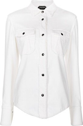 Logo Embossed Button Down Shirt-AA