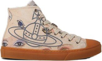 Orb Printed High-Top Sneakers-AA