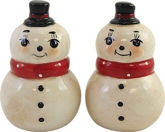 Tabletop Nostalgic Snowman - One Salt And Pepper Set 3.75 Inches - Christmas Johanna Parker - Y5494 - Dolomite - Off-White