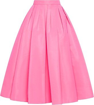 Slip Pocket Flared Midi Skirt-AC