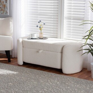 Baxton Studio Oakes Boucle Upholstered Storage Bench