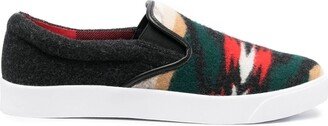 Abstract-Pattern Wool Sneakers