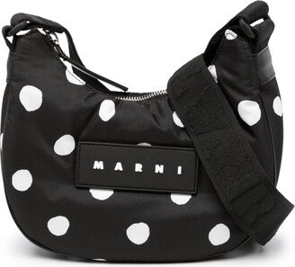 Polka-Dot Zip-Up Crossbody Bag