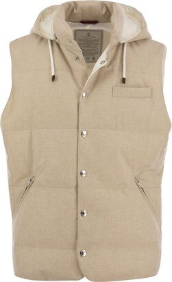 Drawstring Sleeveless Gilet-AA