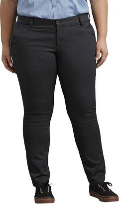 Women's Mid-Rise, Skinny Stretch Twill Pant (Rinsed Black) Women's Clothing