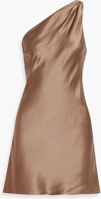 Anges one-shoulder draped silk-satin mini dress