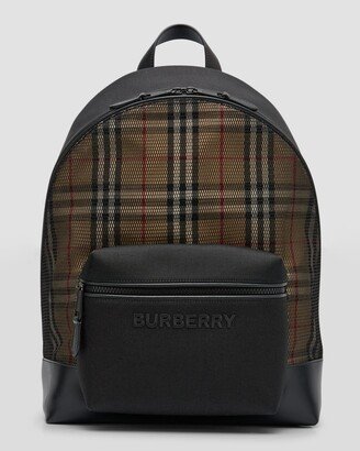 Men's Check and Mesh Backpack