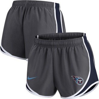 Women's Charcoal Tennessee Titans Logo Performance Tempo Shorts