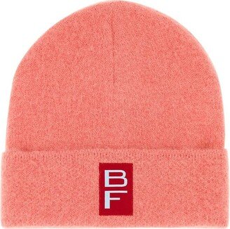 Logo Patch Ribbed Beanie-AB